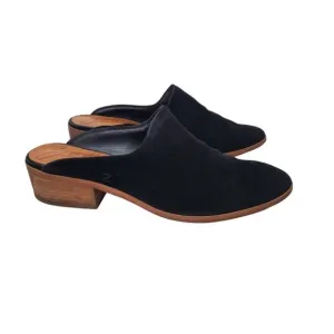 Zodiac | Quartz Black Suede Leather Heeled Slip-On Mules