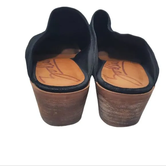 Zodiac | Quartz Black Suede Leather Heeled Slip-On Mules