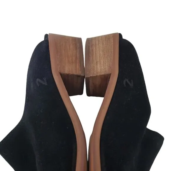 Zodiac | Quartz Black Suede Leather Heeled Slip-On Mules